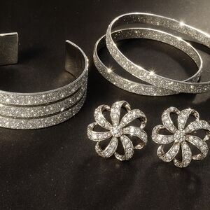 Elegant Silver Bracelet Set